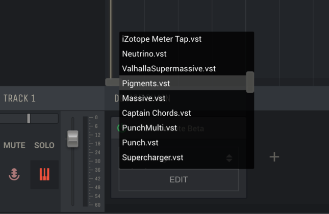 select your VST plugin