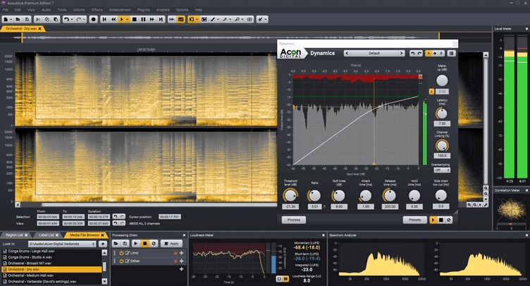 Trình chỉnh sửa âm thanh miễn phí Acon Digital Acoustica