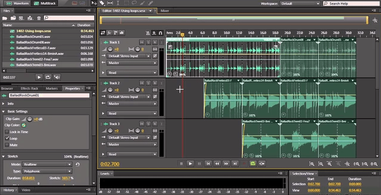 Audio editing Adobe Audition