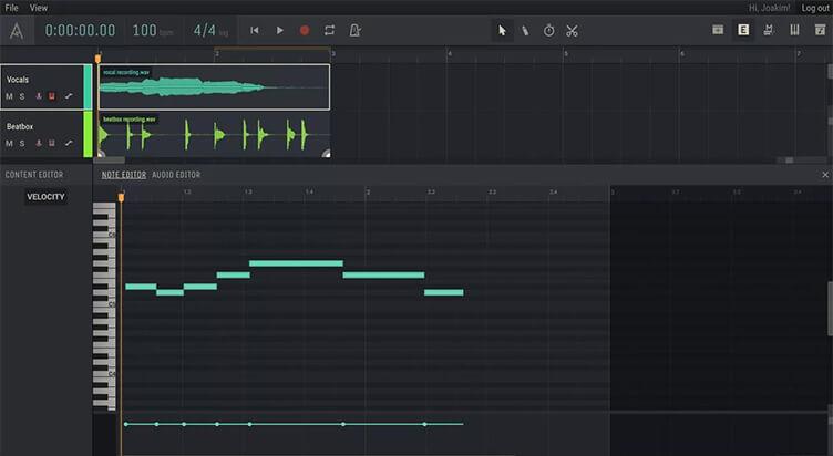 Amped Studio midi editor