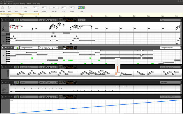 Editore midi di Aria maestosa