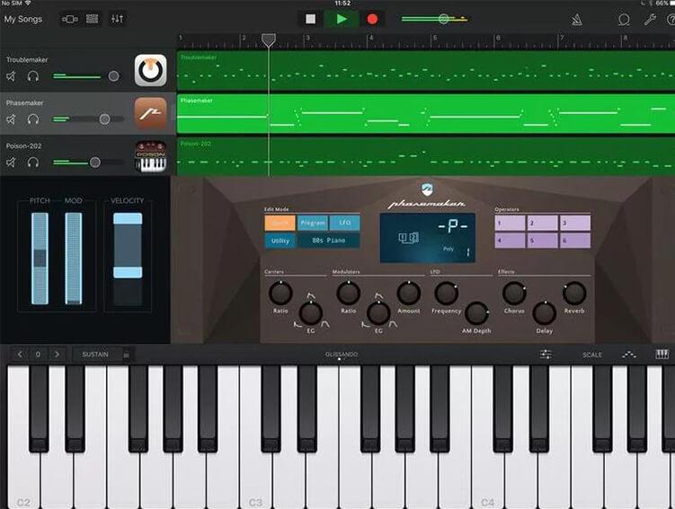 Garageband app for making music
