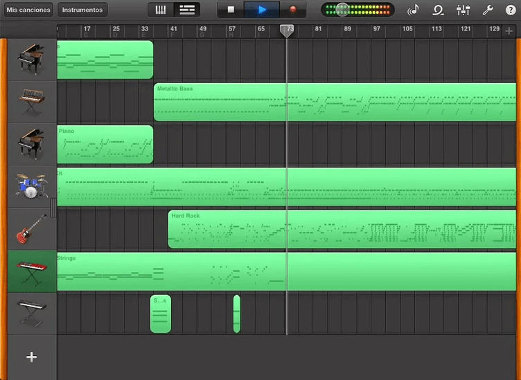 Audio editor GarageBand