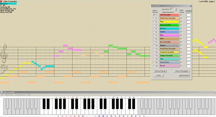 Editor midi Pianorollcomposer