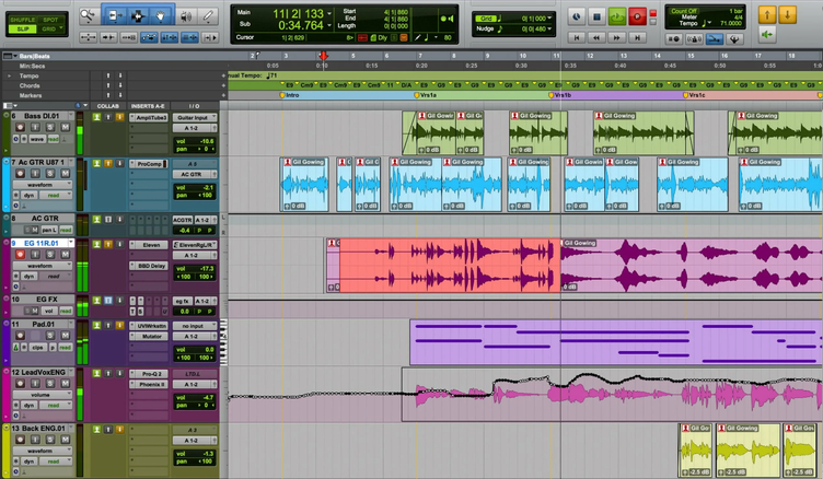 Audio editor Pro Tools