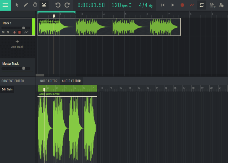 Drag and drop audio file