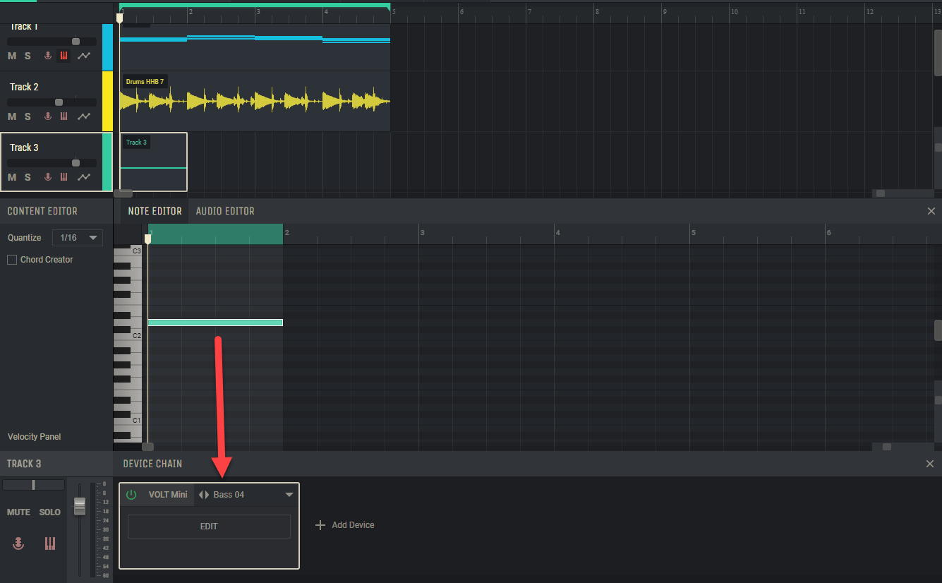 select a Bass pre-set