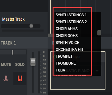 sélectionnez les instruments