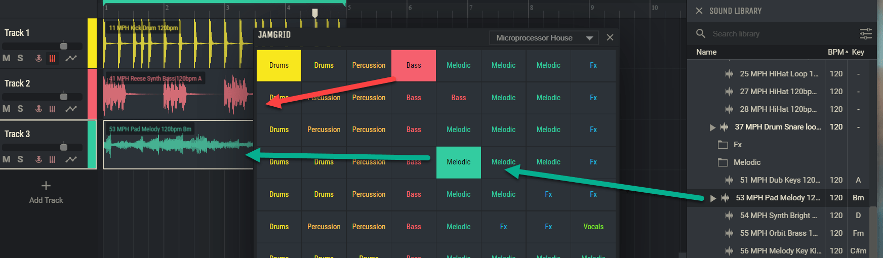 inizia a costruire una traccia con Launchpad