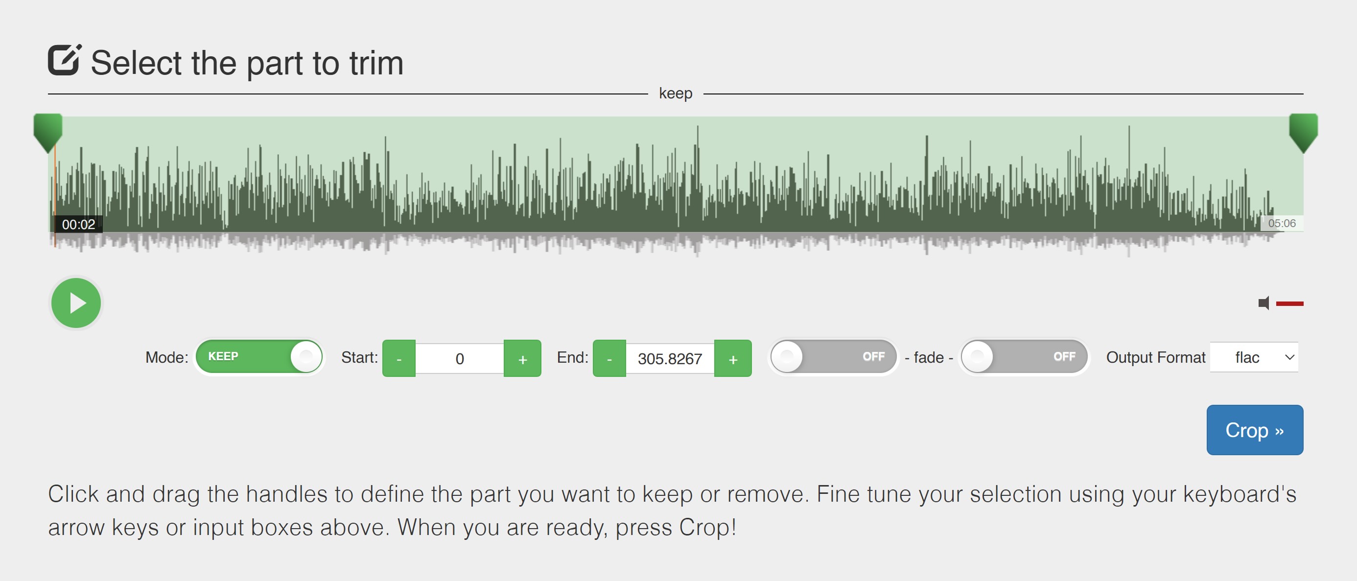 Interface Audiotrimmer.com