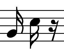Sixteenth notes are indicated by an oval head and straight stem with two flags