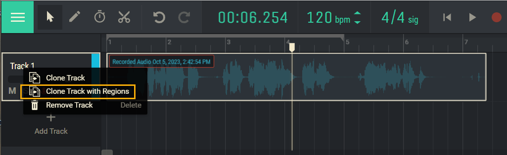 Clone a track and change the pitch of one track