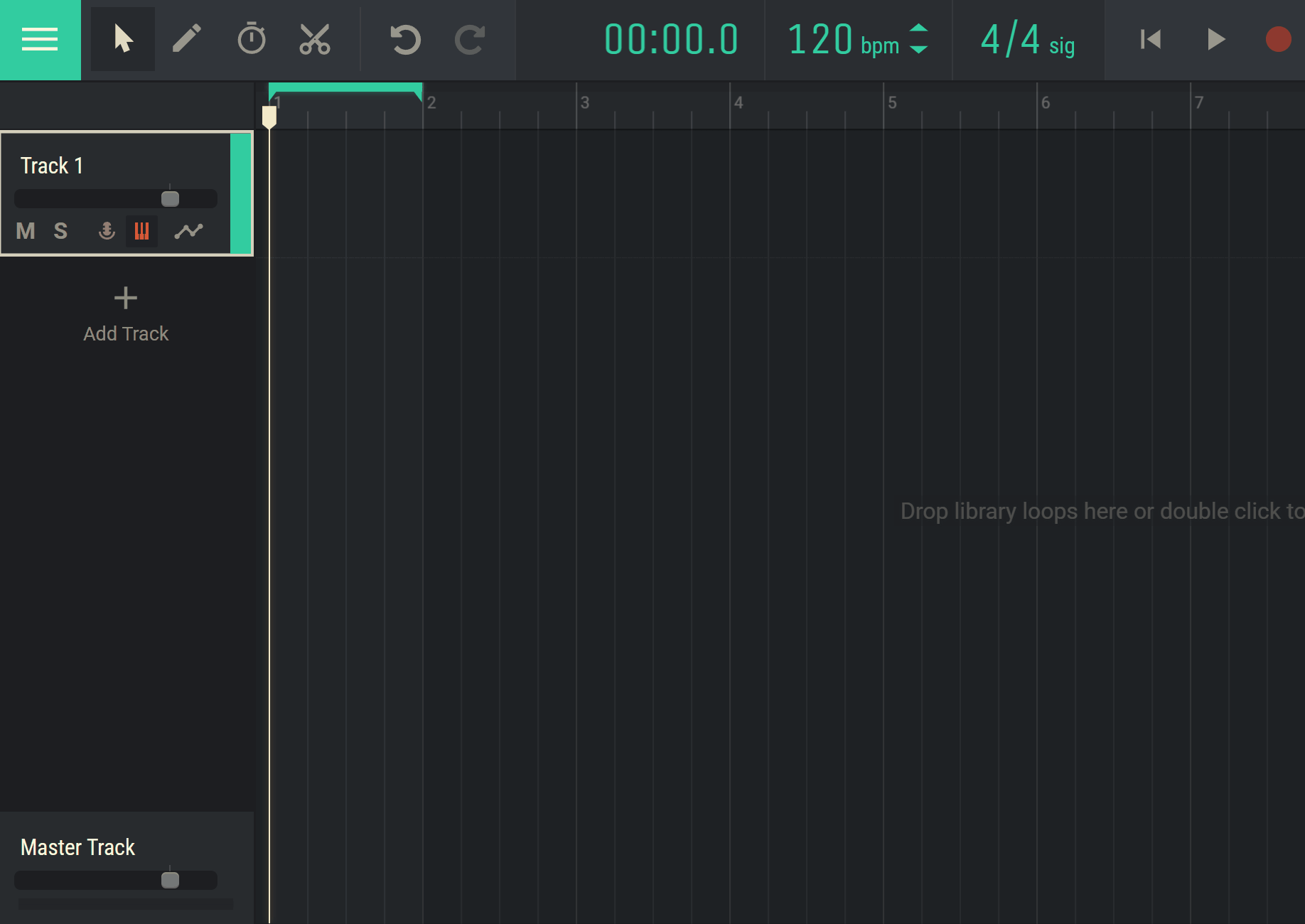 Wprowadzanie notatek za pomocą myszy w edytorze notatek w programie Amped Studio