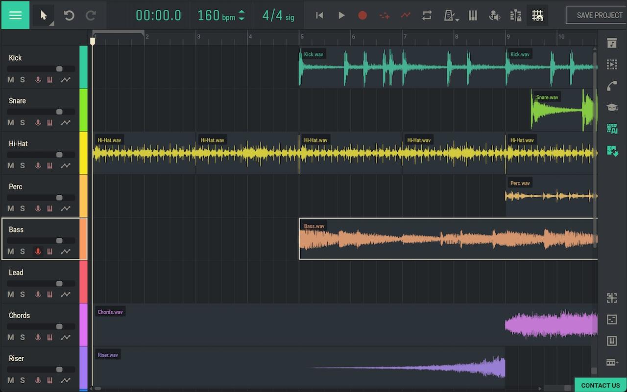 تم إعادة ترتيب المسارات المتعددة بواسطة مساعد الذكاء الاصطناعي الخاص بـ Amped Studio