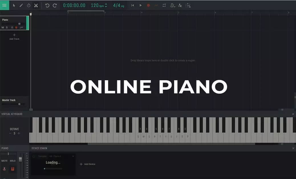 Online piano Amped Studio