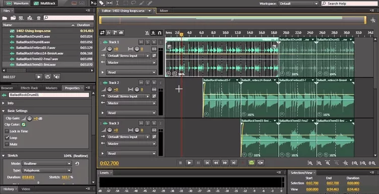 Audio editing Adobe Audition
