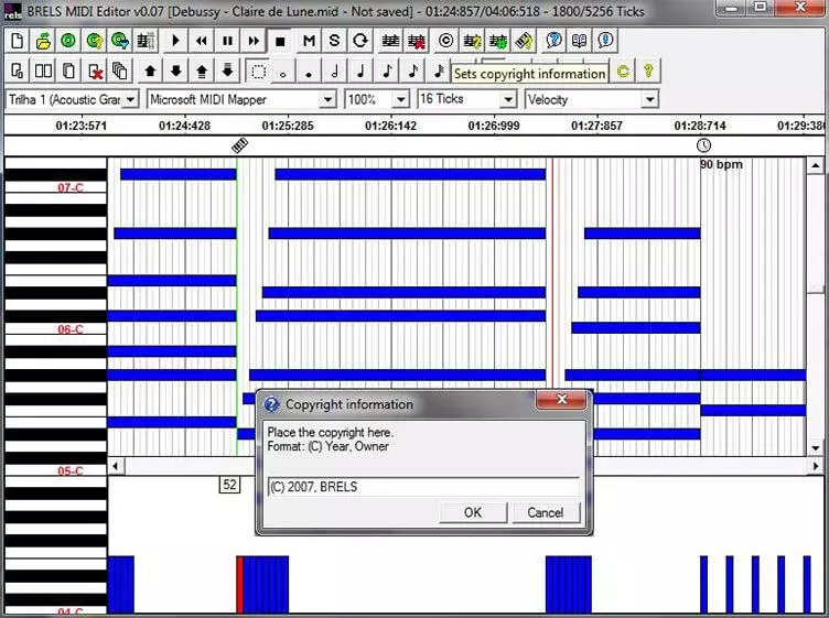 Midi editor Brels