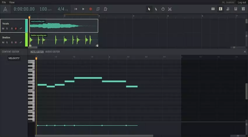 Midi editor Ampedstudio