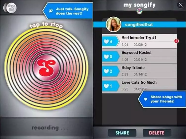 Aplicația Songify pentru a crea muzică