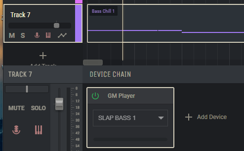 select a Bass in the GM Player