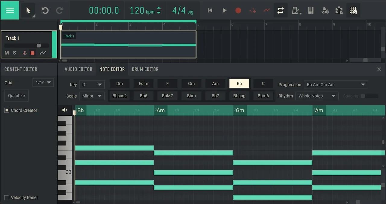 Kreator akordów Amped Studio
