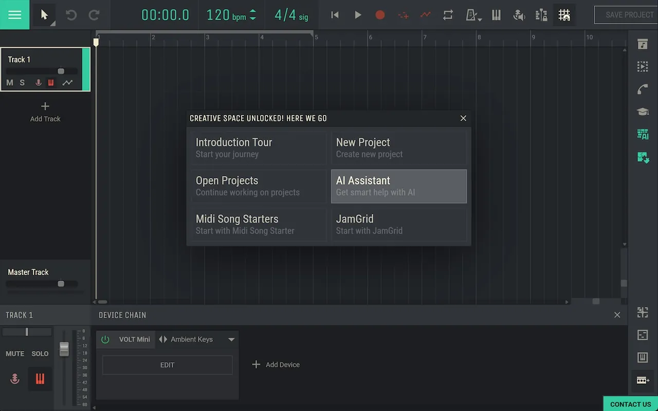قم بتشغيل Amped Studio في متصفحك